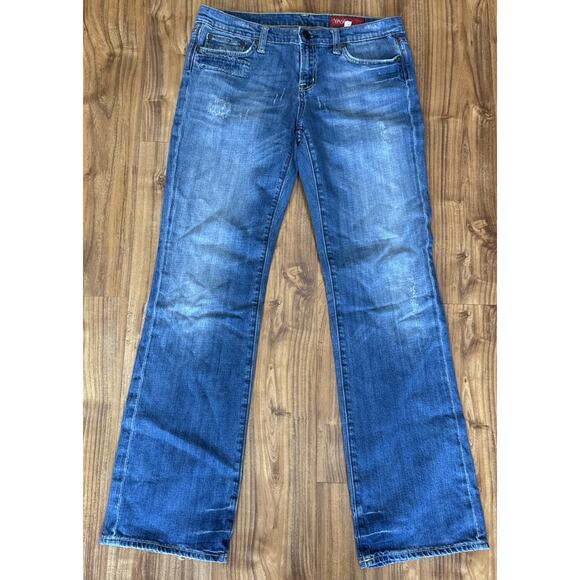 Yaso Jeans Womens Size 11/12 X 32 Distressed Boot Cut Y2K Jeans Bootcut - Picture 1 of 9